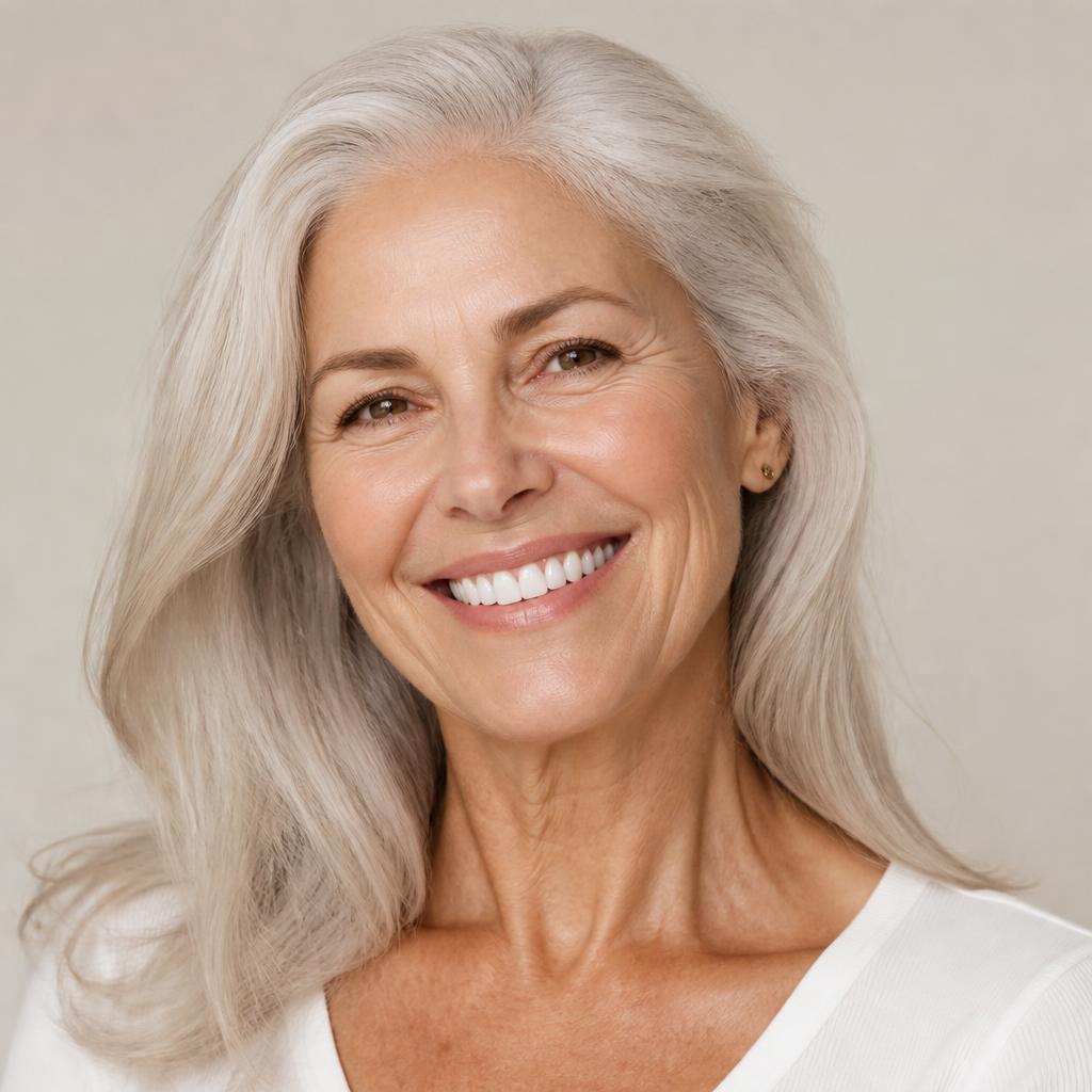 Woman smiling confidently with a new implant-supported smile