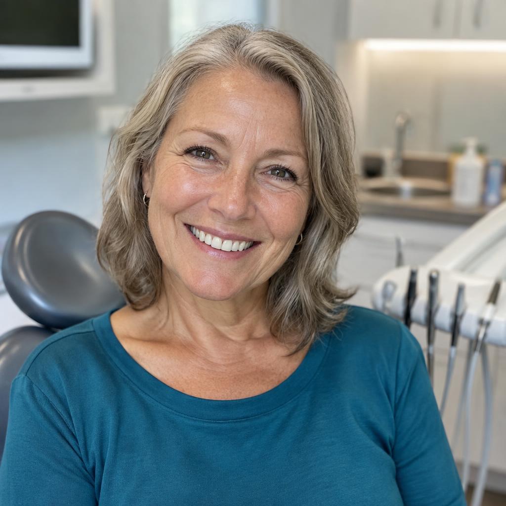 Smiling Dentures Plus patient in our Hawthorne, NJ office