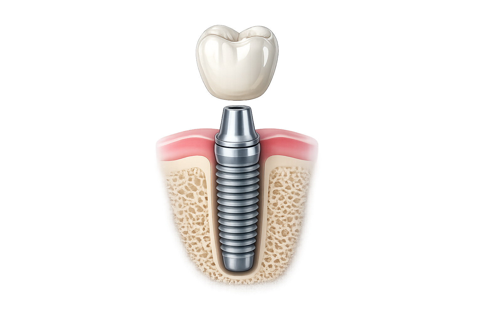 Single tooth implant illustration